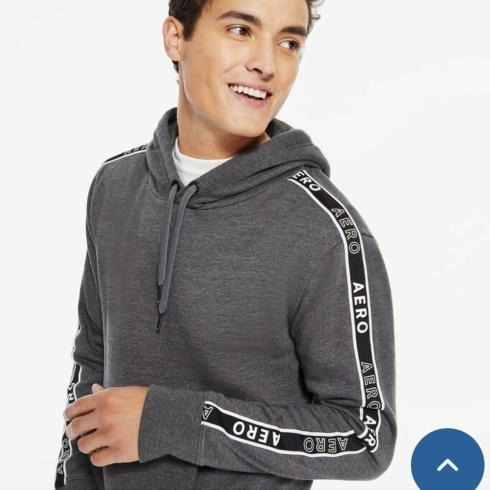 Aeropostale Men Grey Hoodie Size M